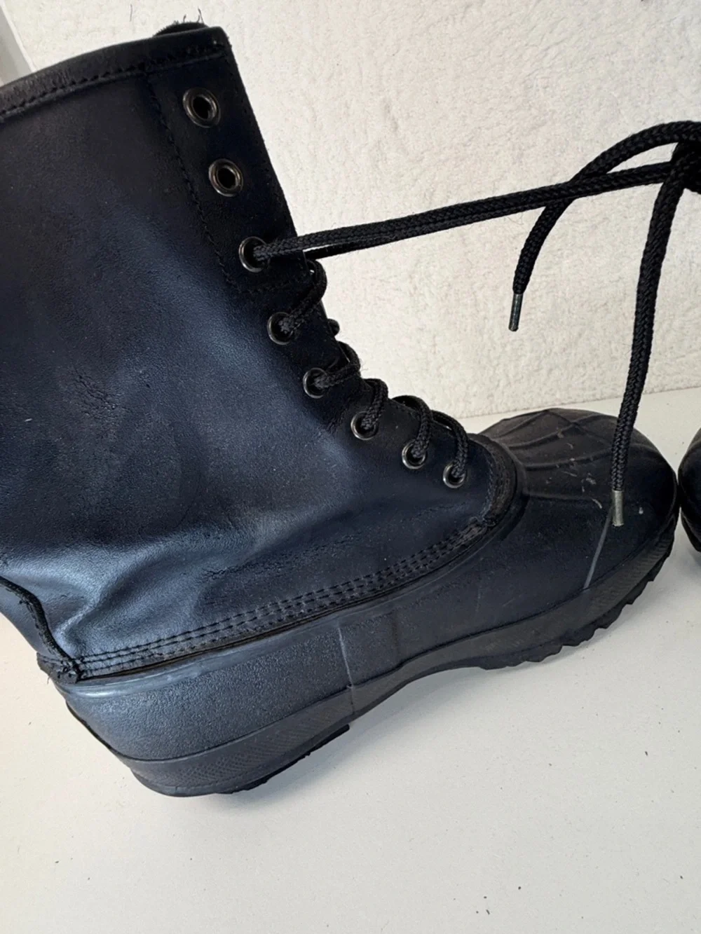 Cool Pac Rainfair Duck Boots Black Waterproof Lace Up Work Boots Mens Size 7